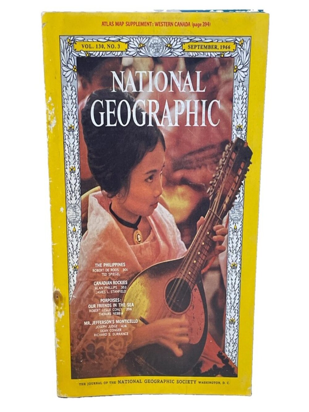 National Geographic September 1966 Vol 130 No 3 Philippines Porpoises Map Insert